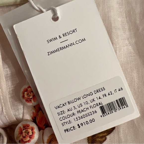 💐 Zimmermann Vacay Billow belted  floral linen maxi dress 💐 - Picture 15 of 16